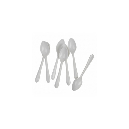 Dessert Spoon Plastic White #405010P - BULK PACK 50Pk (Pkgd.)