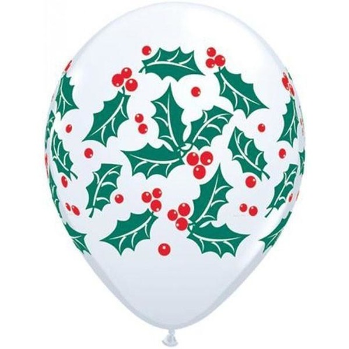 28cm Round White Holly & Berries #40561 - Pack of 50