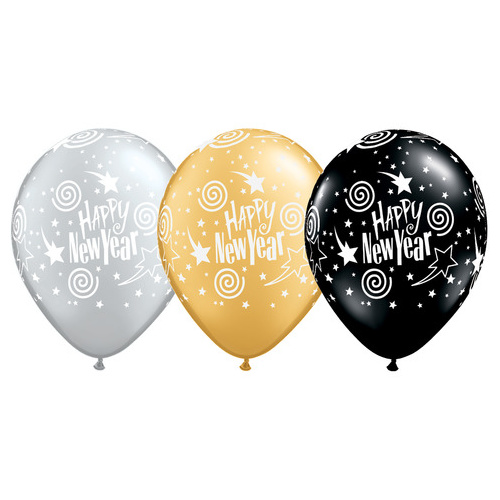 28cm Round Special Assorted New Year's Swirling Stars #40570 - Pack of 50 TEMPORARILY UNAVAILABLE