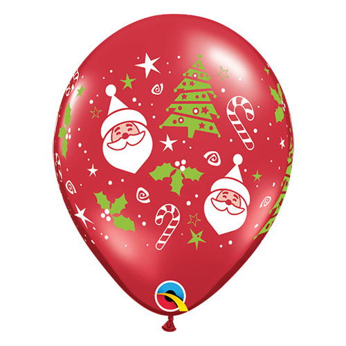 28cm Round Ruby Red Santa & Christmas Tree #40571 - Pack of 50 TEMPORARILY UNAVAILABLE