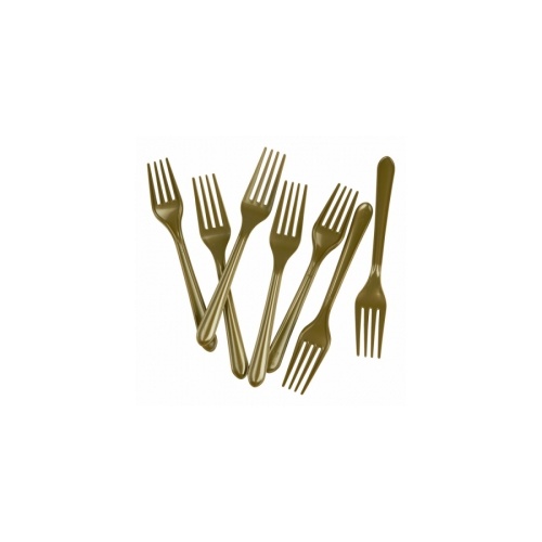 Fork Plastic Metallic Gold #406014MGP - 20Pk (Pkgd.) TEMPORARILY UNAVAILABLE