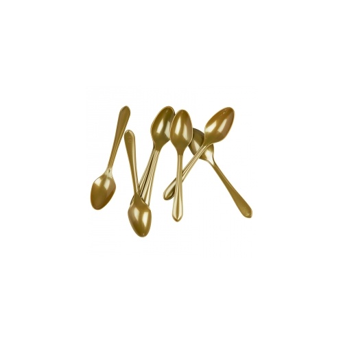 Dessert Spoon Plastic Metallic Gold #406016MGP - 20Pk (Pkgd.) TEMPORARILY UNAVAILABLE