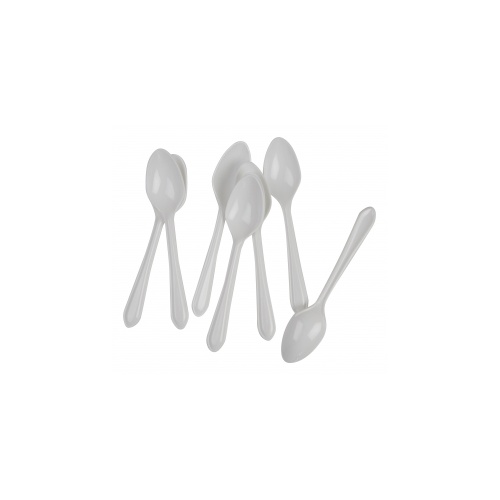 Dessert Spoon Plastic White #406016WHP - 20Pk (Pkgd.)