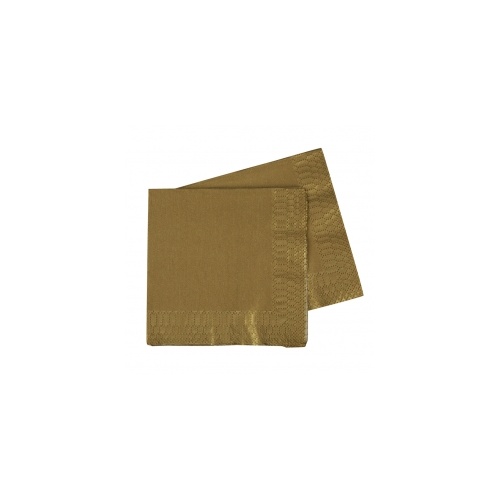 Lunch Napkin Metallic Gold 330mm #406072MGP - 20Pk (Pkgd.) TEMPORARILY UNAVAILABLE