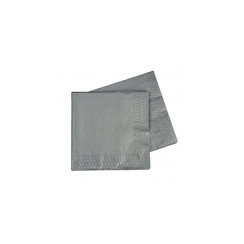 Lunch Napkin Metallic Silver 330mm #406072MSP - 20Pk (Pkgd.) TEMPORARILY UNAVAILABLE