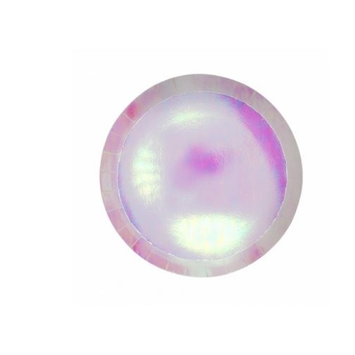 Paper Party Round Snack Plate Iridescent 17.5cm #406100IRP - 10Pk (Pkgd.)