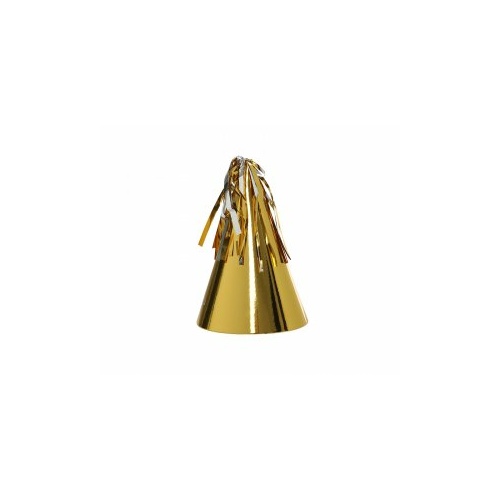 Paper Party Hat with Tassel Topper Metallic Gold #406150MGP - 10Pk (Pkgd.)