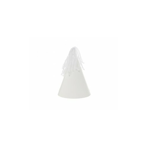 Paper Party Hat with Tassel Topper White #406150WHP - 10Pk (Pkgd.) 