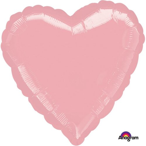 45cm Heart Metallic Pearl Pastel Pink Plain Foil #4080043 - Each (Pkgd.)