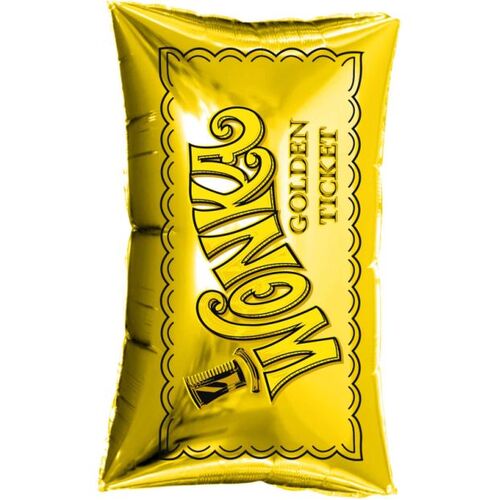 92cm Licensed SuperShape Willy Wonka Golden Ticket Foil Balloon #4088849 - Each (Pkgd.)