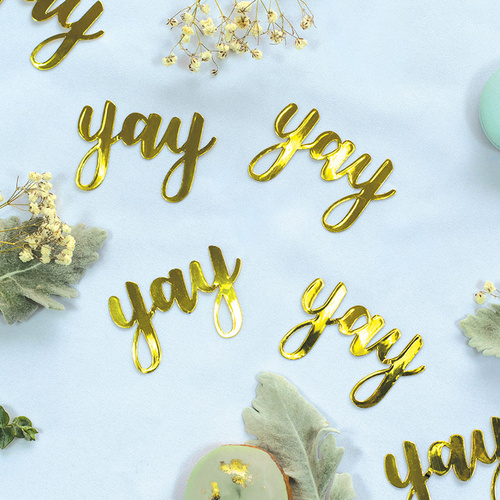 Paper Party Confetti Jumbo YAY Gold 6cm #410001 - 20pk