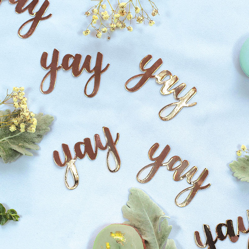 Paper Party Confetti Jumbo YAY Rose Gold 6cm #410002 - 20pk