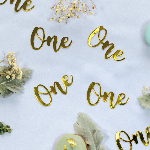 Paper Party Confetti Jumbo ONE Gold 6.5cm #410011 - 20pk