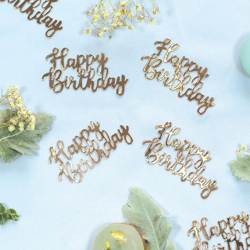 Paper Party Confetti Jumbo HAPPY BIRTHDAY Rose Gold 8cm #410022 - 10pk TAMPORARILY UNAVAILBLE