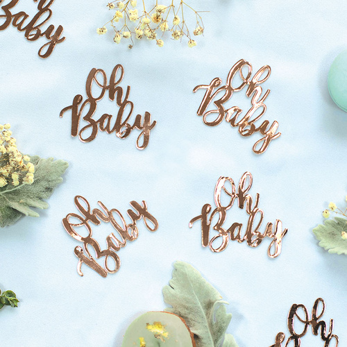 Paper Party Confetti Jumbo OH BABY Rose Gold 6.5cm #410032 - 15pk 