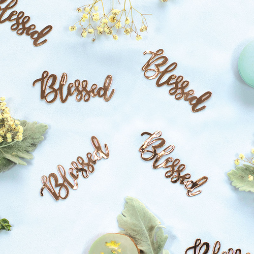 Paper Party Confetti Jumbo BLESSED Rose Gold 7.5cm  #410042 - 15pk