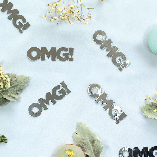 Paper Party Confetti Jumbo OMG Silver 7cm #410050 - 20pk
