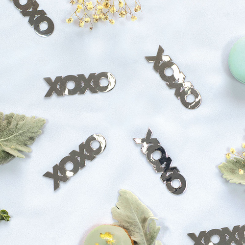 Paper Party Confetti Jumbo XOXO Silver 7cm #410060 - 20pk