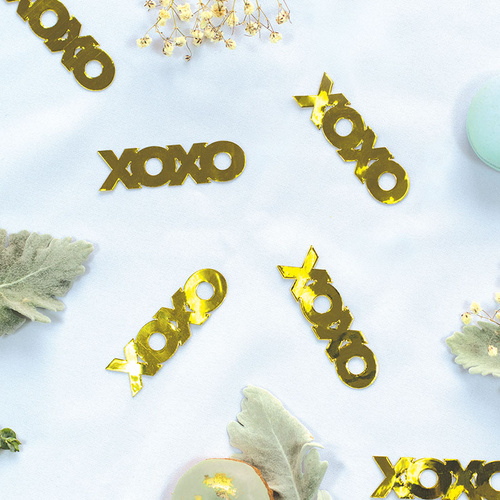 Paper Party Confetti Jumbo XOXO Gold 7cm #410061 - 20pk