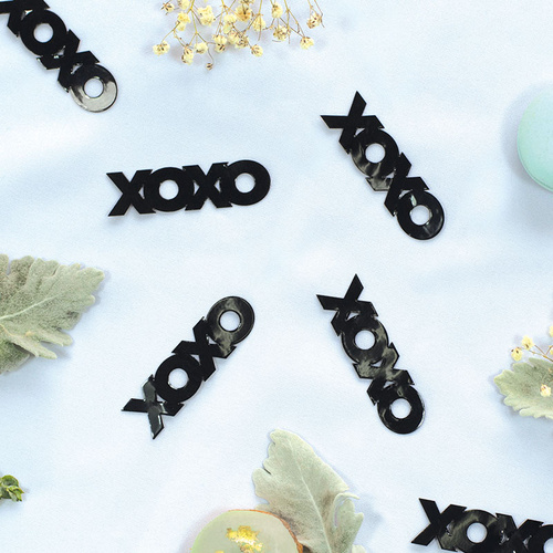 Paper Party Confetti Jumbo XOXO Black 7cm #410063 - 20pk