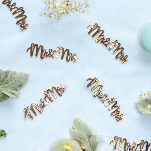Paper Party Confetti Jumbo MR & MRS Rose Gold 8cm #410072 - 15pk