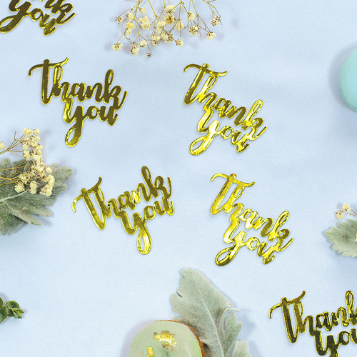 Paper Party Confetti Jumbo THANK YOU Gold 6.5cm #410081 - 15pk