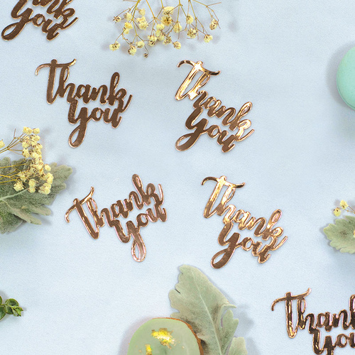 Paper Party Confetti Jumbo THANK YOU Rose Gold 6.5cm #410082 - 15pk