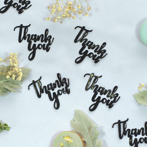 Paper Party Confetti Jumbo THANK YOU Black 6.5cm #410083 - 15pk