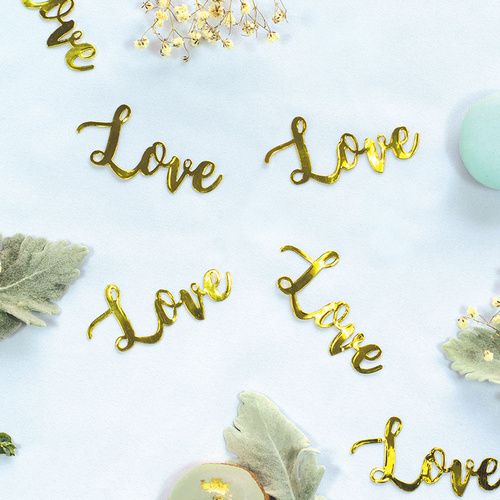 Paper Party Confetti Jumbo LOVE Gold 7cm #410091 - 20pk