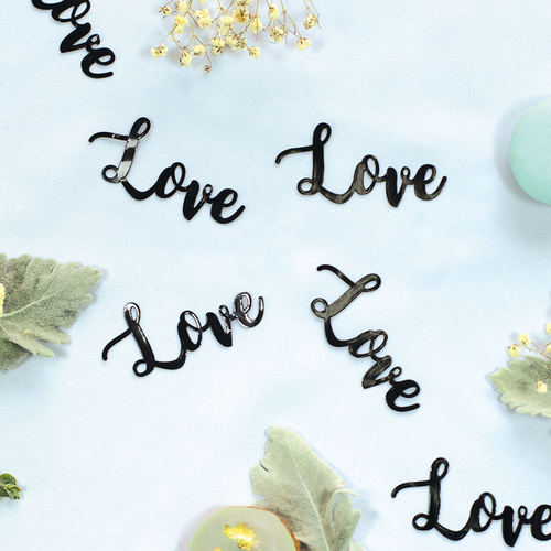 Paper Party Confetti Jumbo LOVE Black 7cm #410093 - 20pk