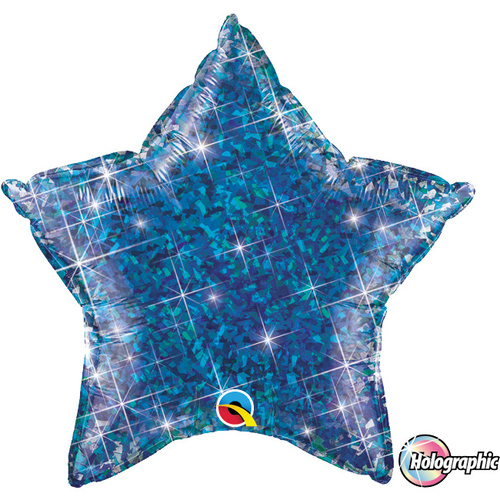DISC 50cm Star Foil Holographic Jewel Blue #41284 - Each (Pkgd.)
