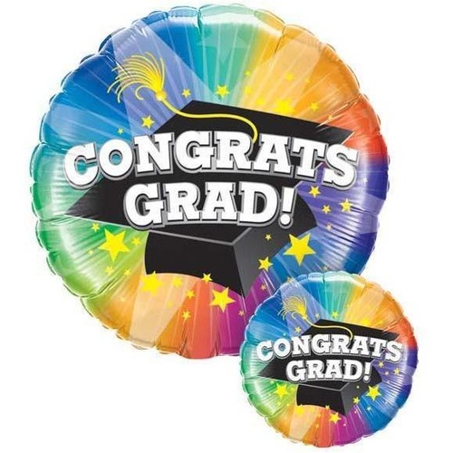 DISC 45cm Round Foil Congrats Grad Spotlight #41311 - Each (Unpkgd.)