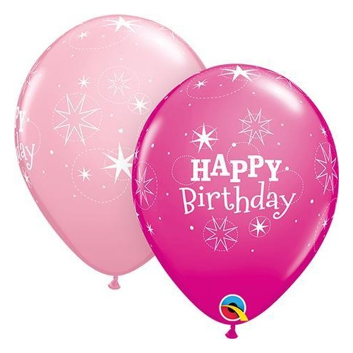 28cm Round Pink & Wild Berry Birthday Sparkle #41409 - Pack of 50 TEMPORARILY UNAVAILABLE