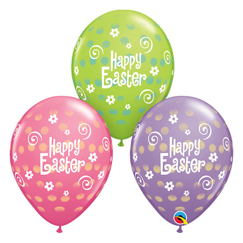28cm Round Special Assorted Easter Polka Dot #41419 - Pack of 50 TEMPORARILY UNAVAILABLE