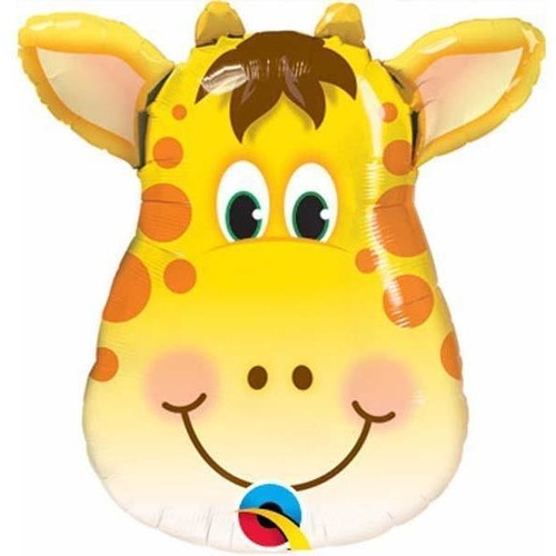 Mini Shape Animal Jolly Giraffe Foil Balloon 35cm #41790AF - Each (Inflated, supplied air-filled on stick) TEMPORARILY UNAVAILABLE