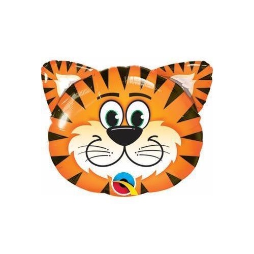 Mini Shape Animal Tickled Tiger Foil Balloon 35cm #41808AF - Each (Inflated, supplied air-filled on stick) TEMPORARILY UNAVAILABLE