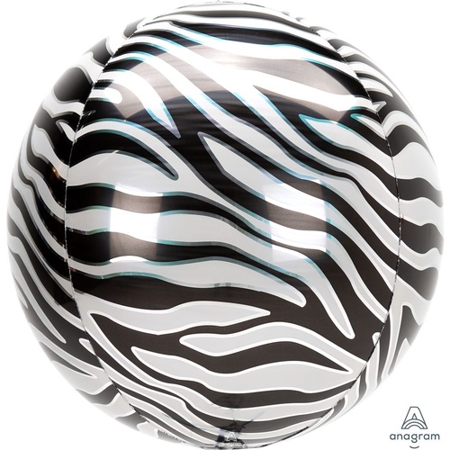 Orbz Zebra Print Foil Balloon 40cm #4210701 - Each (Pkgd.) 