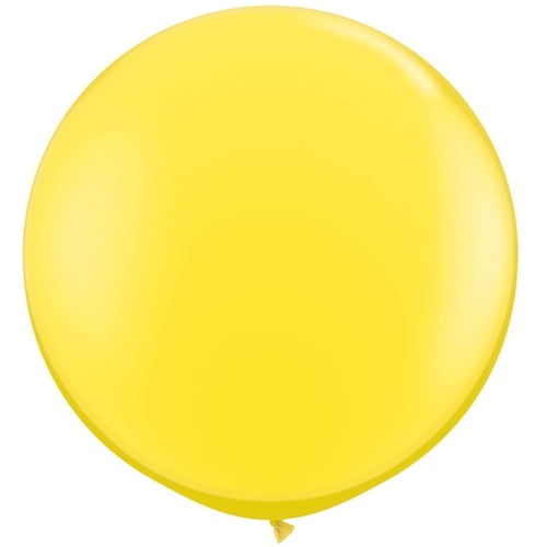 90cm Round Yellow Qualatex Plain Latex #42690 - Pack of 2 