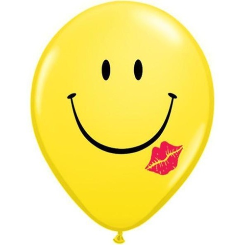 40cm Round Yellow A Smile & A Kiss #42763 - Pack of 50 SPECIAL ORDER ITEM