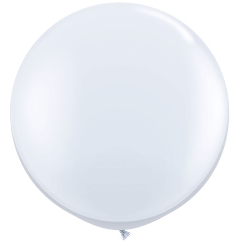 90cm Round White Qualatex Plain Latex #42847 - Pack of 2 