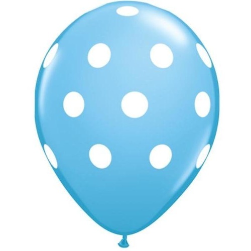 28cm Round Pale Blue Big Polka Dots (White) #42945 - Pack of 50 SPECIAL ORDER ITEM - TEMPORARILY UNAVAILABLE 