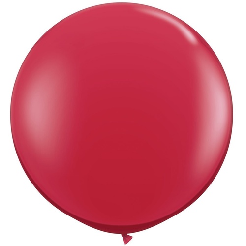 90cm Round Jewel Ruby Red Qualatex Plain Latex #43057 - Pack of 2 TEMPORARILY UNAVAILABLE