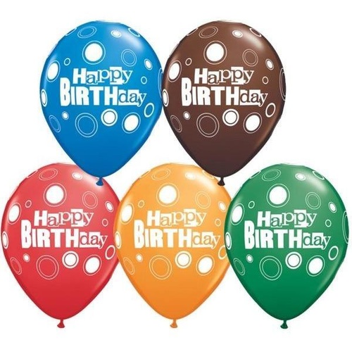 DISC 28cm Round Special Assorted Birthday Bold Dots #43421 - Pack of 50 