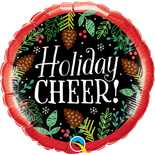 45cm Round Foil Holiday Cheer Pine Cones #43502 - Each (Pkgd.)