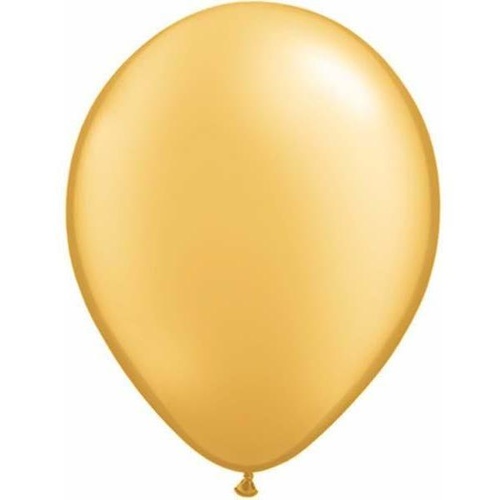 12cm Round Gold Qualatex Plain Latex #43560 - Pack of 100 