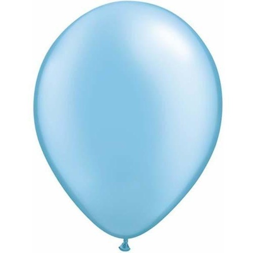 12cm Round Pearl Azure Qualatex Plain Latex #43577 - Pack of 100 