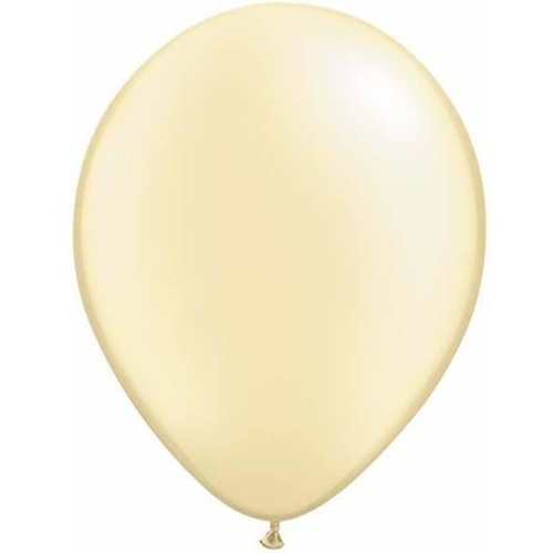 12cm Round Pearl Ivory Qualatex Plain Latex #43584 - Pack of 100 