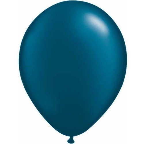 12cm Round Pearl Midnight Blue Qualatex Plain Latex #43589 - Pack of 100 
