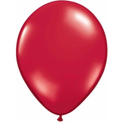 12cm Round Jewel Ruby Red Qualatex Plain Latex #43601 - Pack of 100 