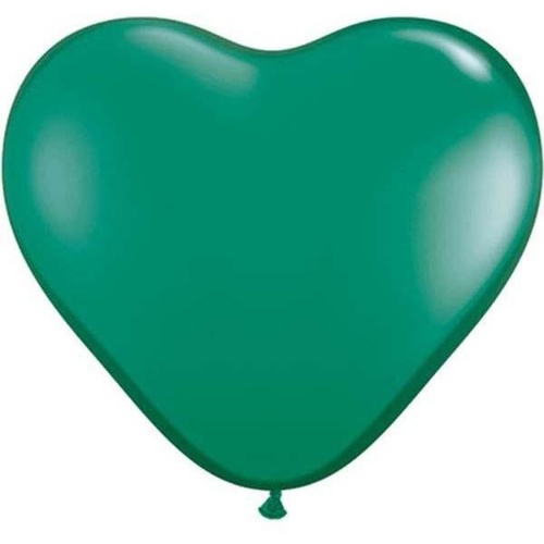 15cm Heart Emerald Green Qualatex Plain Latex #43636 - Pack of 100 SPECIAL ORDER ITEM